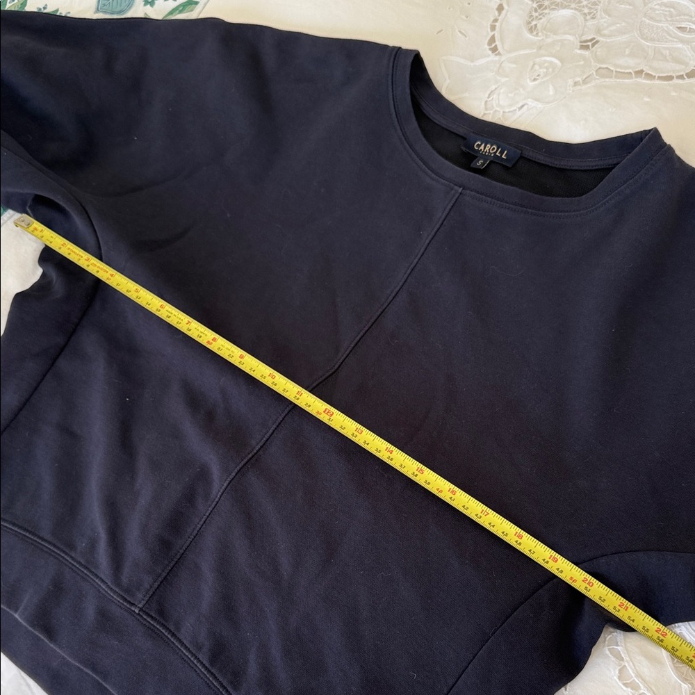 Caroll Paris cotton top Navy Blue Womens Size S - Picture 7 of 13